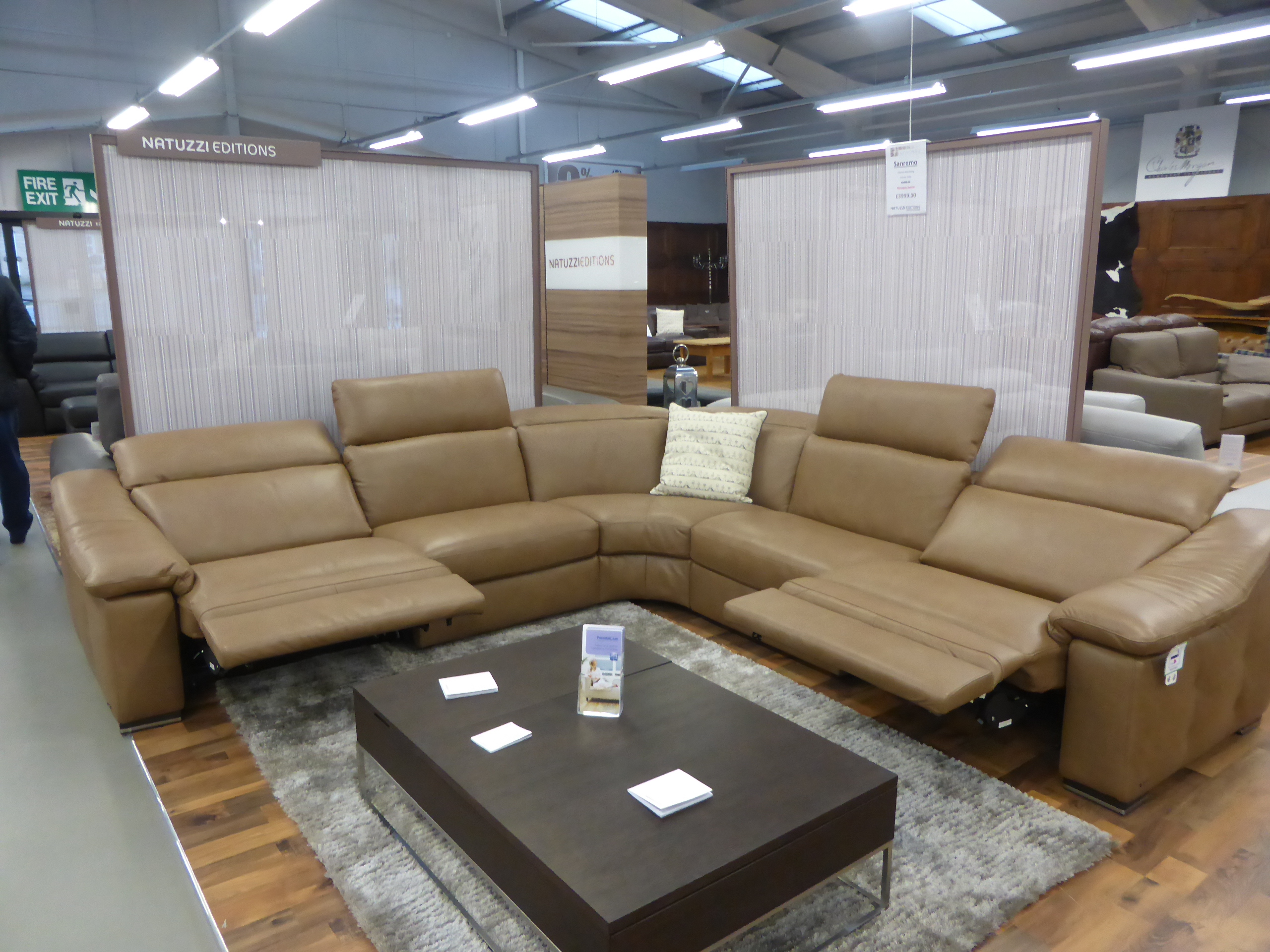 natuzzi editions sanremo leather corner recliner sofa
