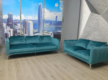 Volante Marina Beautiful teal soft fabric 3 & 2 seater Volante Marina Beautiful teal soft fabric 3 & 2 seater