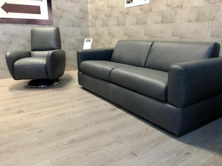 Rossana Natuzzi private label Grey leather sofabed Rossana Natuzzi private label Grey leather sofabed