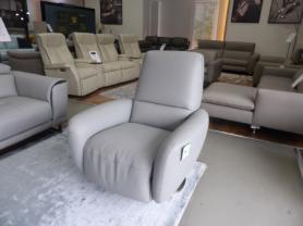NATUZZI Private Label GENNY Grey Leather recliner swivel chair