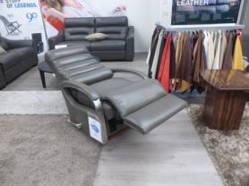 La-z-Boy Harvey Grey Leather Rocker recliner chair