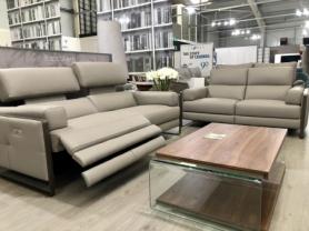 Italia Coco leather power reclining 3 & static 2 seater