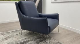 Natuzzi Feature Chair Agra Blue Leather 