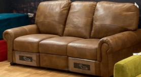Tancredi Tullio Natural Leather Rustic Style 3+2 Reclining