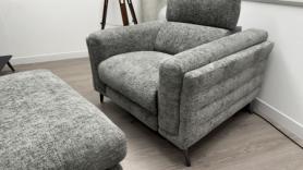 La-Z-Boy Reclining Modern Feature Chair & Footstool Grey Fabric 