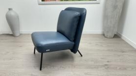 Natuzzi Editions Leather Feature Accent Blue Designer Chair