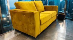 Amalfi Mustard Yellow Velvet Two Seater Plush Thick French Velvet 