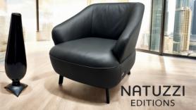 Black Leather Natuzzi Feature chair