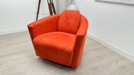 Calia Italia Swivel Chair Red Alcantara