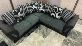 Emilia grey Chanel fabric Value Range corner sofa suite sofa Max low p