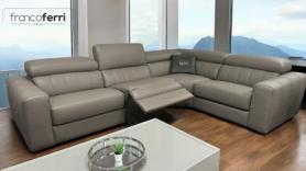 Francoferri Italia Club power reclining arm to arm corner sofa