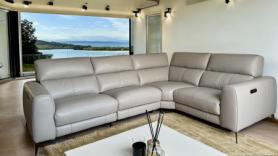 HTL Portofino electronically reclining Leather corner suite sofa