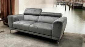 Natuzzi Tranquilita C106 Grey Velvet Two Seater Sofa