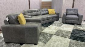 Natural Aniline Leather Suite By SOFTLINE Italy 3 Piece Sofa