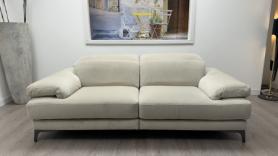 Natuzzi Adamo Beige Velvet Sofa Ex Display 