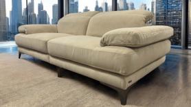 Natuzzi Adamo Beige Velvet Sofa Ex Display 