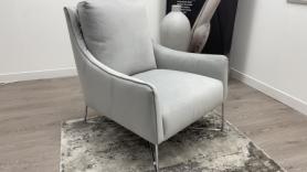 Natuzzi Agra feature chair in light, grey brezza velvet