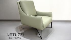 Natuzzi B903 Regina Agra Feature Accent Chair Green Leather 