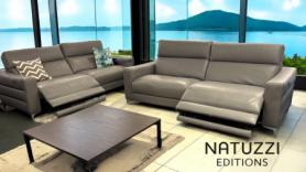 Natuzzi Stima Iter Leather Reclining Three Plus Three Seater Sofas