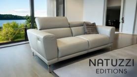 Natuzzi C106 Tranquilita Three Seater Sofa Grey Leather Recliner 