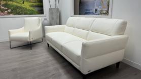 Natuzzi C131 Calore 3 Seater Sofa White Leather 