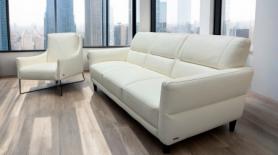 Natuzzi C131 Calore 3 Seater Sofa White Leather 