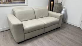 Natuzzi Diesis Powered Reclining Two Seater Sofa Ivory Leather 
