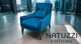 Natuzzi Editions Fabric Purple Feature Accent Chair