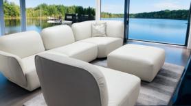 Natuzzi Editions Lake Modular Leather Corner Sofa Individual Piece Whi