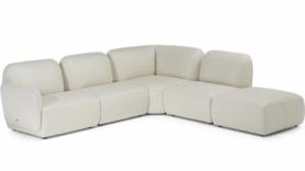 Natuzzi Editions Lake Modular Leather Corner Sofa Individual Piece Whi