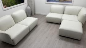 Natuzzi Editions Lake Modular Leather Corner Sofa Individual Piece Whi