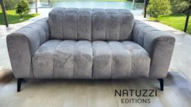 Natuzzi Editions Portento Grey Aphrodite Fabric Sofa