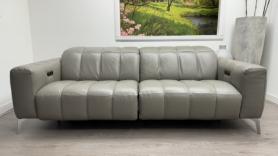 Natuzzi Editions Portento LTaupe Putty Italian Leather Powered Sofa