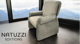 Natuzzi Editions Steel Velvet Side Accent Chair