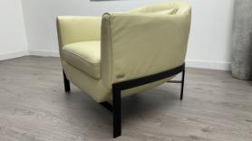 Natuzzi Editions Yellow Leather Feature Accent Chair