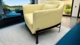 Natuzzi Editions Yellow Leather Feature Accent Chair