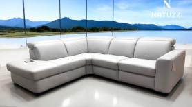 Natuzzi Italia Diesis Grey Leather Corner
