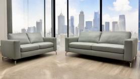 Managers Special Natuzzi Sollievo soft leather Grey 3 & 2 seater sofas