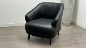 Pair Of Black Leather Natuzzi Feature chair