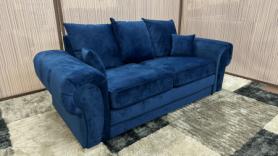 Plush velvet blue Sofa Bed Renaissance style vintage