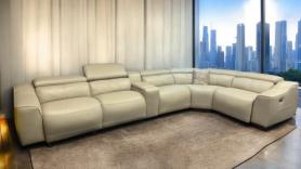 Power Reclining Leather corner cinema sofa with USB 