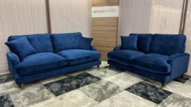 Renaissance Plush Marine velvet sofa set
