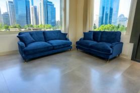 Renaissance Plush Marine velvet sofa set