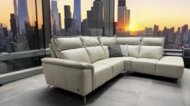 Rialto Leather corner sofa Suite made in Italy by Tancredi Italia