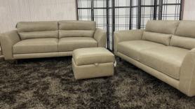 SOFTLINE Italy Two Three Seaters & Pouffe New Packaged Quality Leather