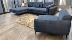 Stockholm Designer Blue Chaise Set 