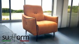 Tancredi Italia Burned Orange & Black Feature Accent Chair