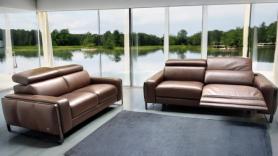 Tancredi Italia Chestnut Tan Power Recliner 3 & 2 