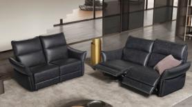 Tancredi Italia Diamond Three Seater Power Headrests Recliner Plus Two