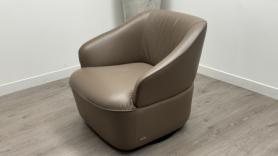 Natuzzi Editions Leather Feature Accent Swivel Designer Chair